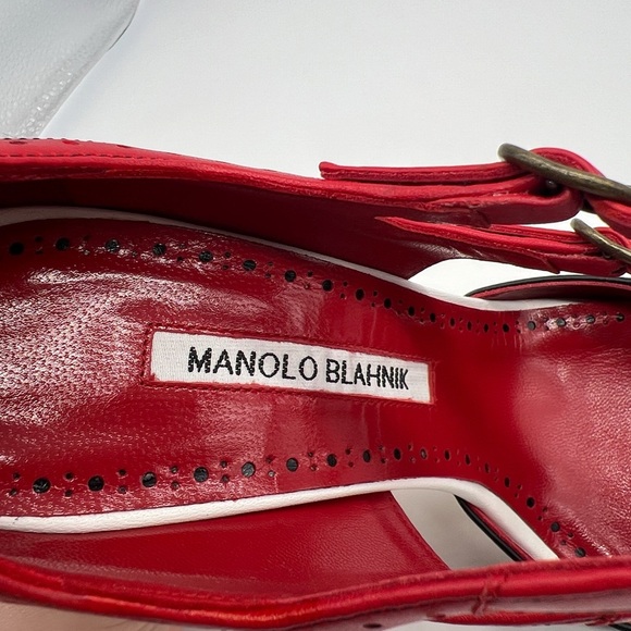 Manolo Blahnik Monzubo Bicolored Mary Jane Pumps - Picture 9 of 14